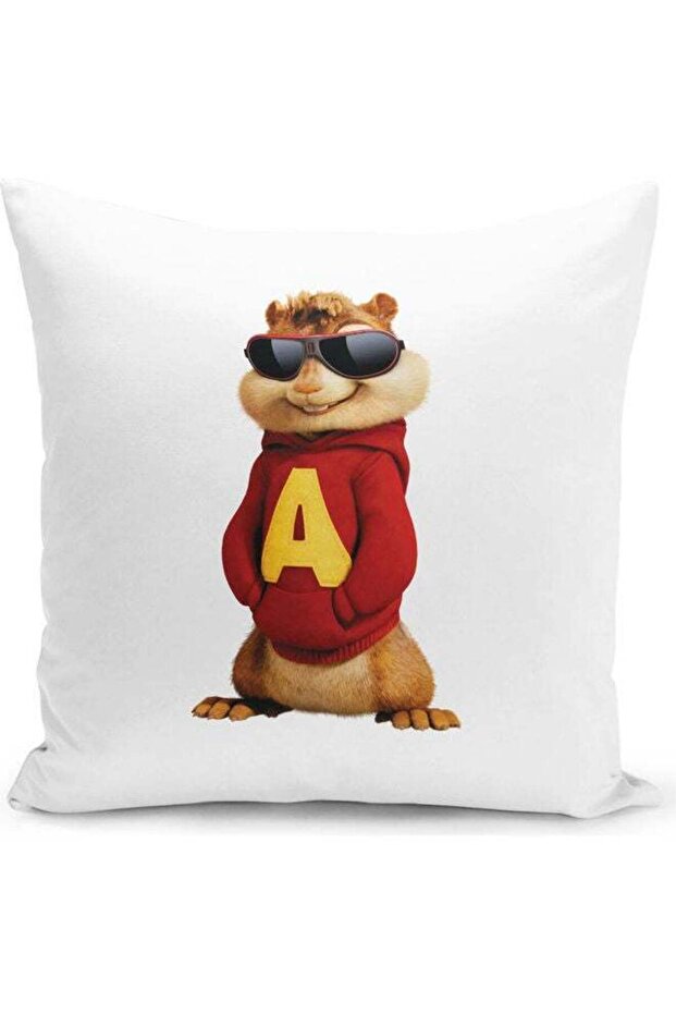 Alvin And The Chipmunks Seville Themed Throw Pillow White/Red/Yellow 16x16inch