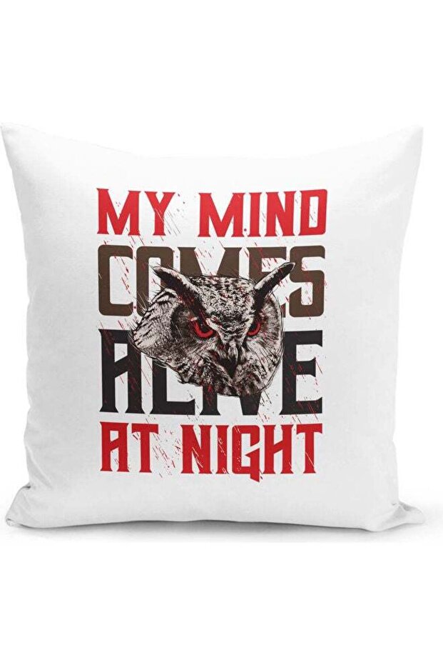 Mind Power Quote Themed Decorative Throw Pillow White/Red 40x40cm