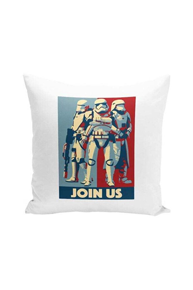 Hope Poster Darth Wader Printed Throw Pillow White/Blue/Red 16x16inch