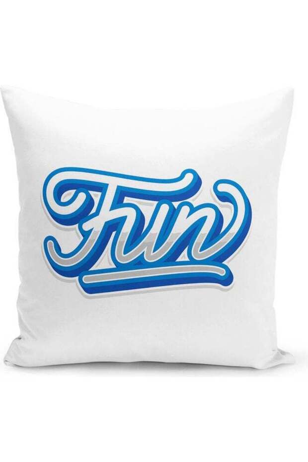 Fun Art Decorative Pillow White/Blue