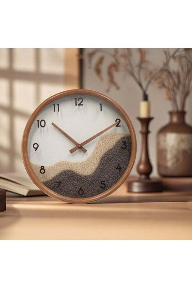 Cambridge Fabric Waves Wall Clock – Modern Decorative Clock with Textured Fabric Design, Silent Qua