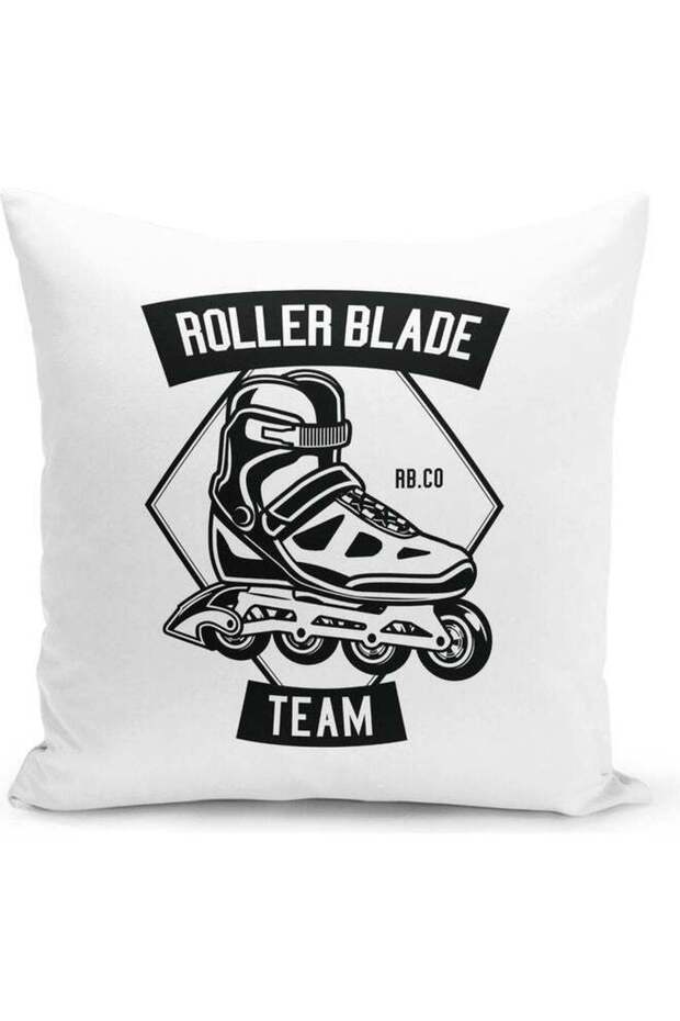 Roller Blade Design Decorative Pillow White/Black