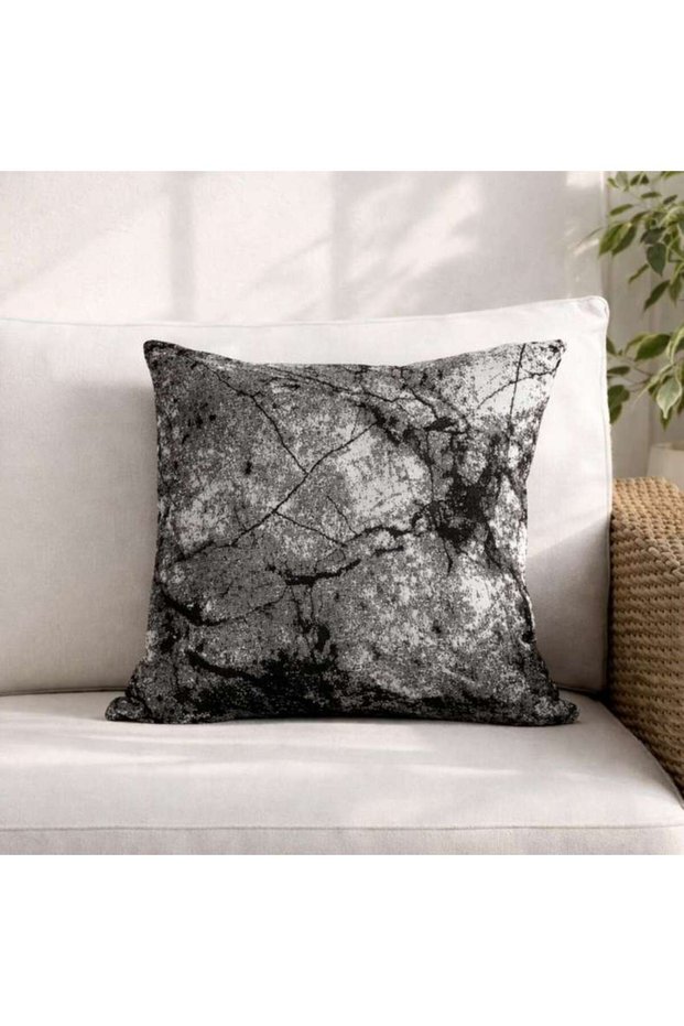 Charcoal Toss Pillow with Zipper Closure 240 GSM - 40x40 Cm - Black - 065MIC2000012
