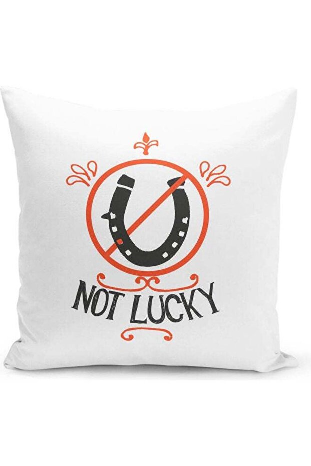 Not Lucky Decorative Throw Pillow White