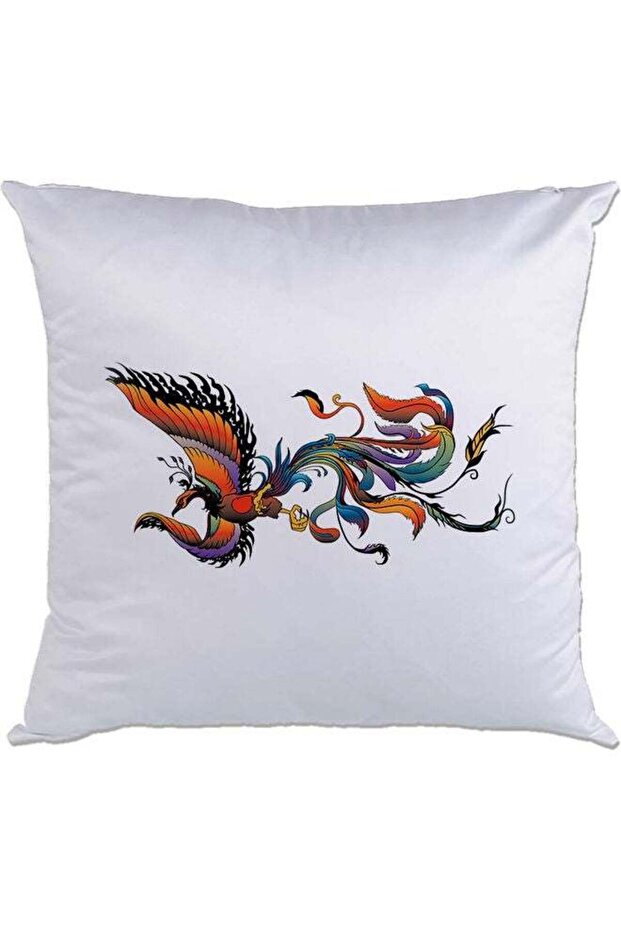 Phoenix Printed Cushion White/Orange/Black 40x40cm