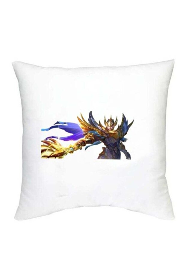 Mobile Legends Character Printed Decorative Cushion White/Grey/Yellow 16x16inch