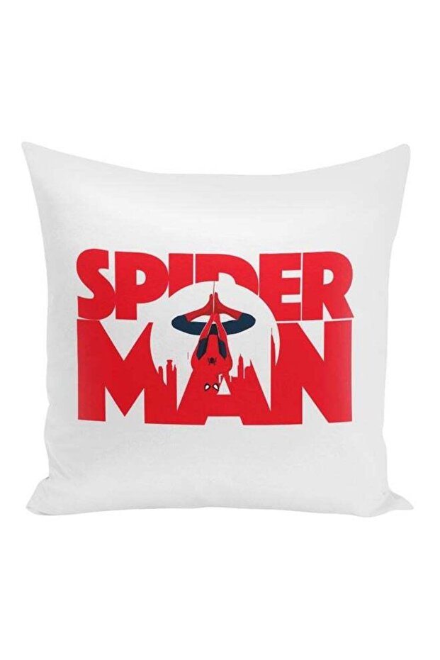 Spider Man Printed Decorative Pillow White/Red/Blue 16x16inch