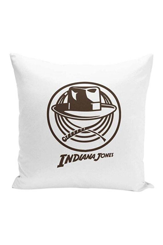 Minimal Movie Poster Printed Decorative Pillows White/Brown 16x16inch