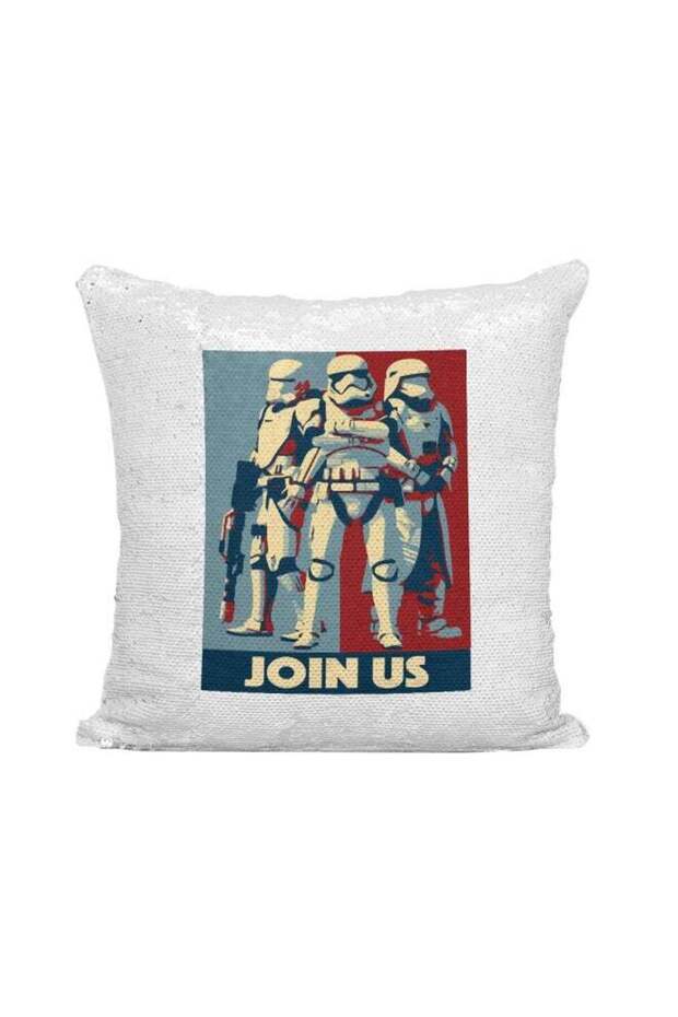 Printed Sequined Throw Pillow Silver/Red/Yellow 16x16inch
