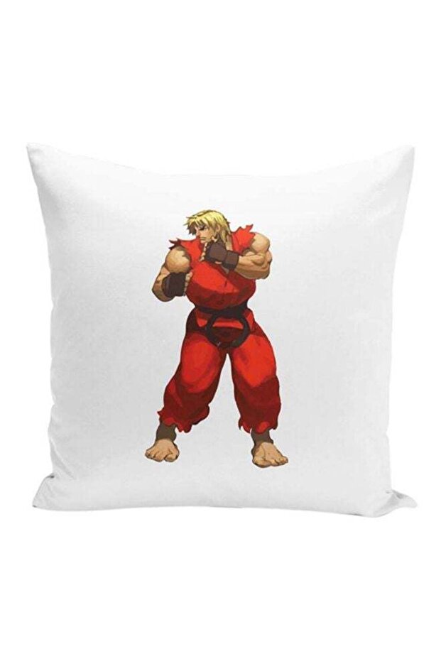 Ken Action Figure Decorative Pillows White/Orange 16x16inch