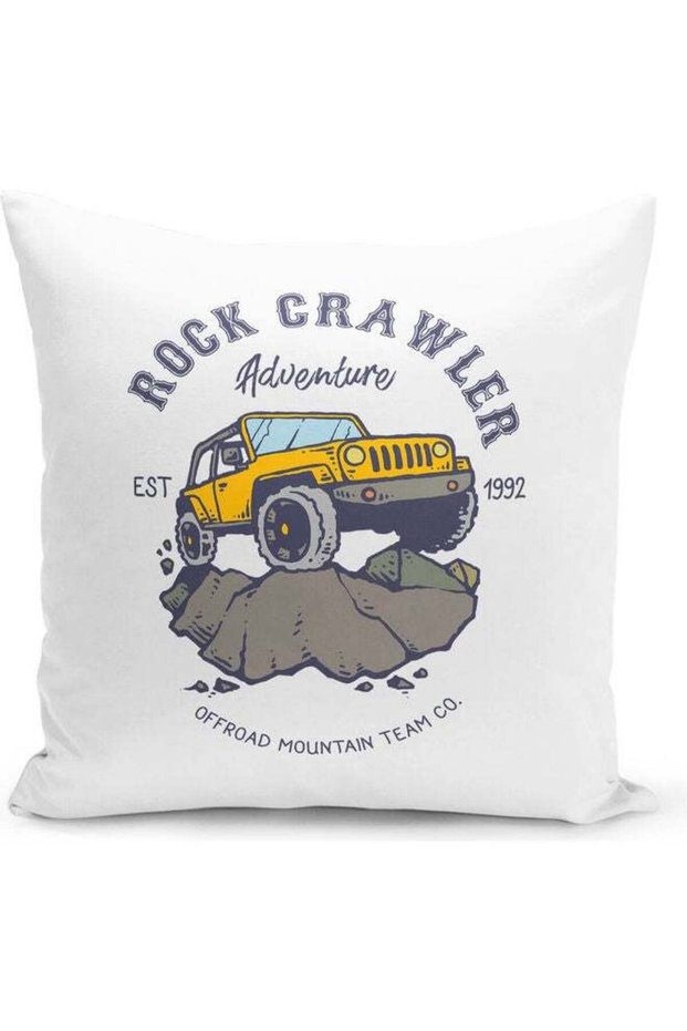 Rock Crawler Themed Decorative Throw Pillow Multicolour