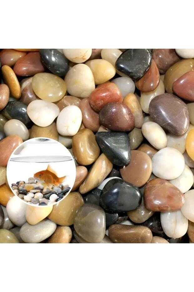 ARABIQO Mix Natural Decorative River Rock Stones 2.5 Lbs, Garden Beach Stone, Polished Garden Beach