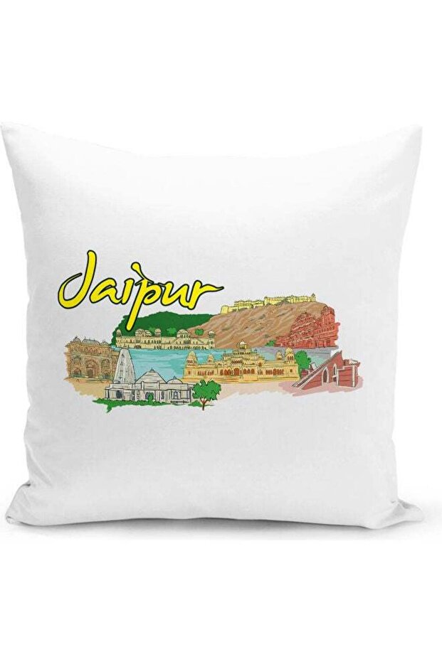 Jaipur Decorative Throw Pillow White