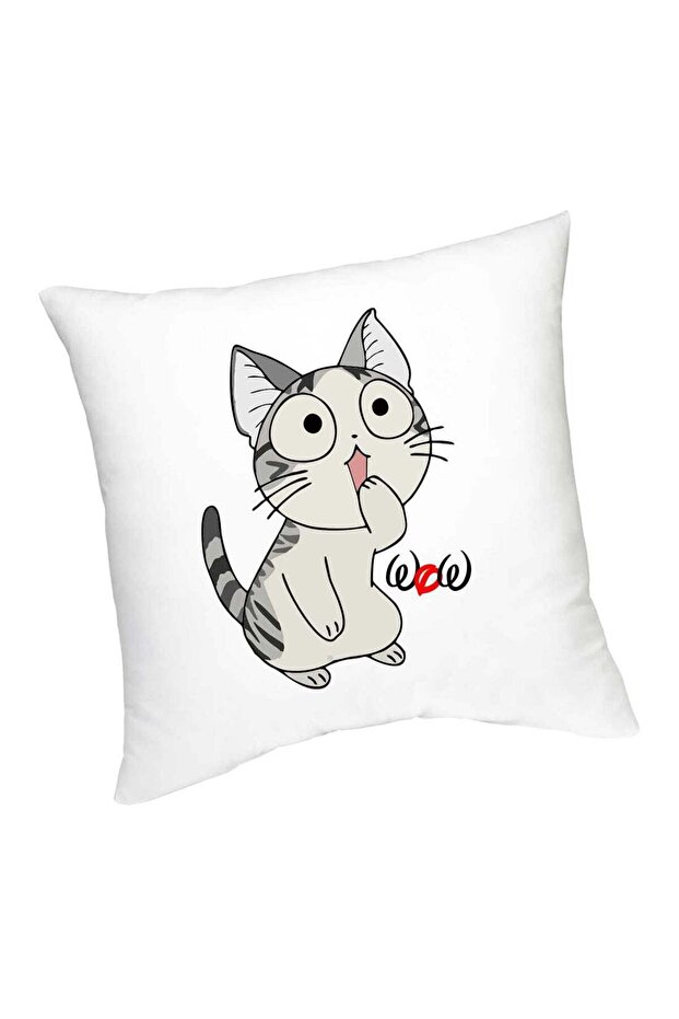 Wow Printed Cushion White/Grey/Black 45cm