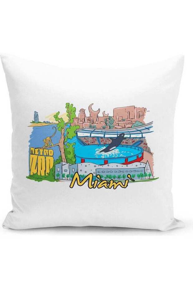 Miami Printed Decorative Pillow Multicolour