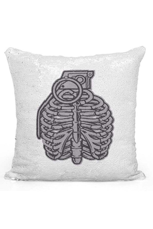 Printed Decorative Pillow White/Grey 40x40cm