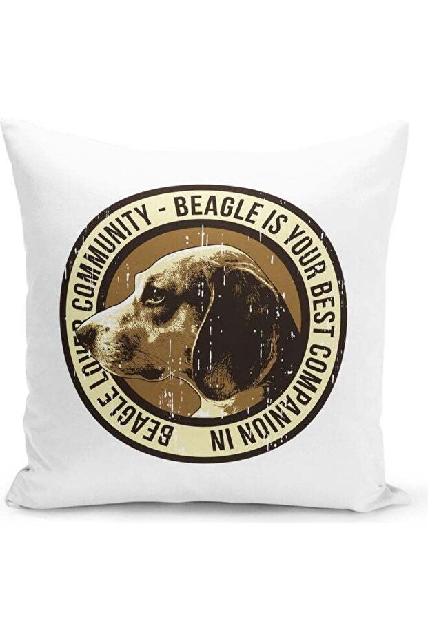 Dog Themed Decorative Throw Pillow White/Black/Grey 40x40cm