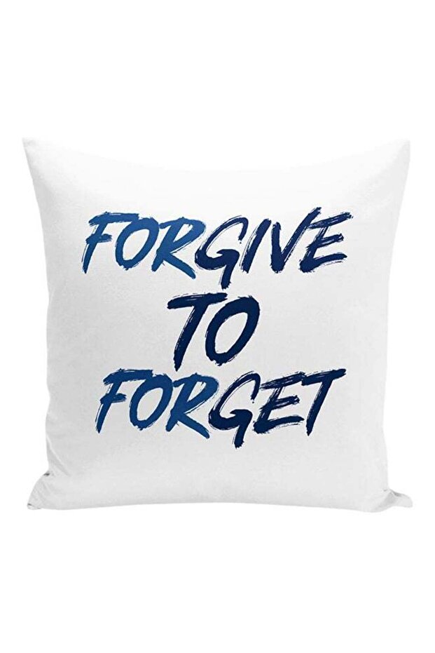 Forgive To Forget Decorative Pillow White/Blue 16x16inch