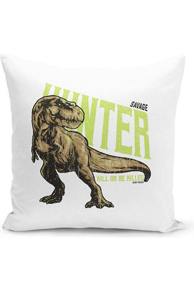 Savage Hunter Printed Decorative Throw Pillow White/Grey/Green 40x40cm