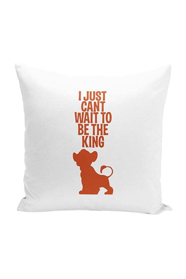 Cant Wait To Be King Simba Decorative Throw Pillow White/Orange 16 x 16inch