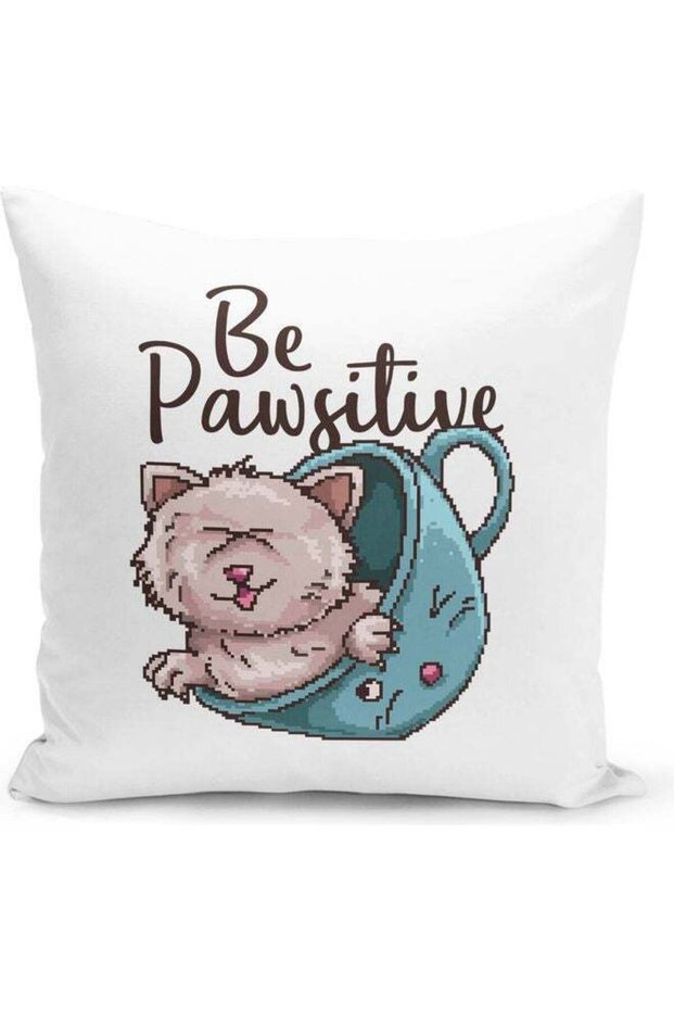 Be Positive Quotes Print Decorative Throw Pillow Multicolour