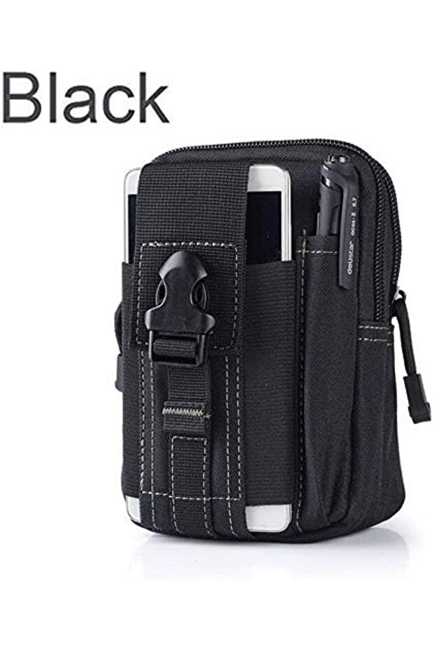 2 pieces Black color Running Universal Outdoor Tactical Holster Military Hip Waist Belt Bag.