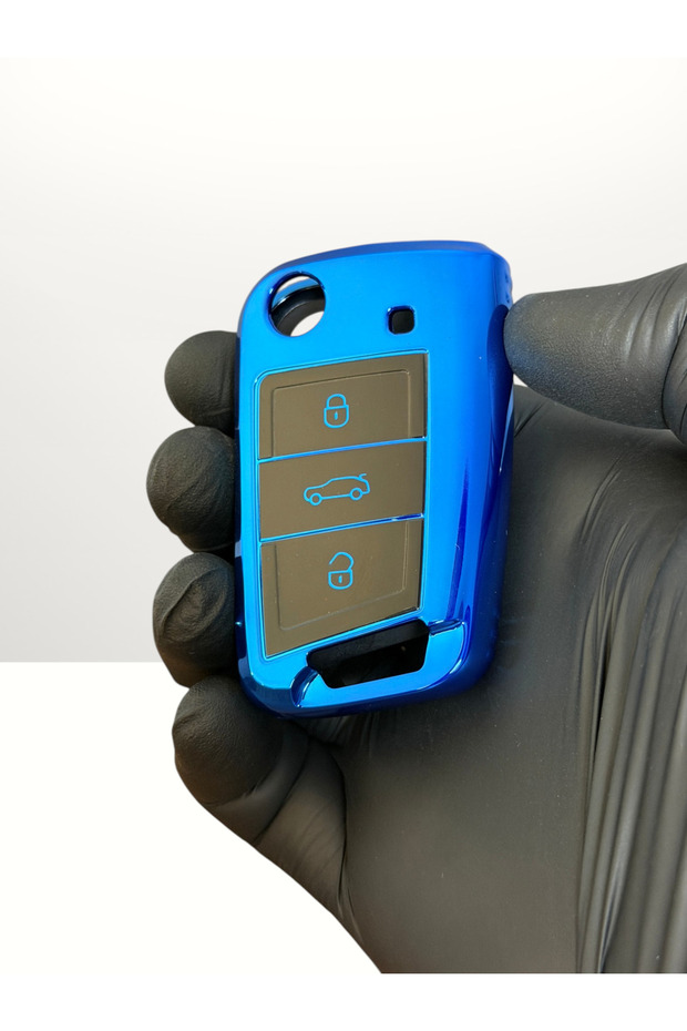 Volkswagen - Skoda- Seat Mqb Protection Key Control Silicone Nano Case Black Blue Color