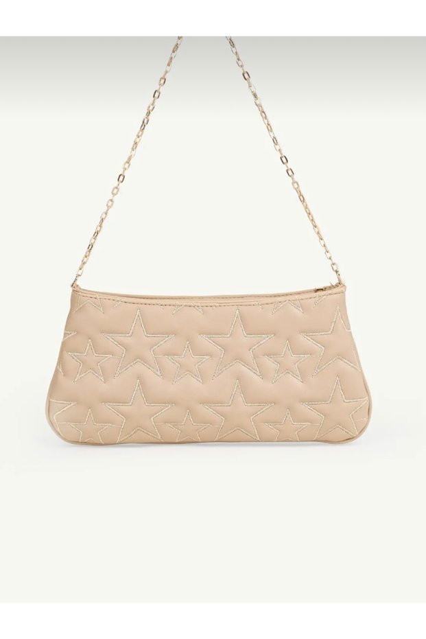 Women's star embroidered chain strap shoulder bag