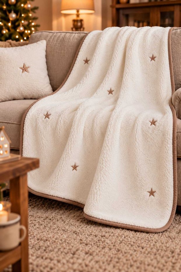 Welsoft Fleece TV Blanket: Embroidered, Soft Plush, Piped; Armchair Throw and Knee Blanket
