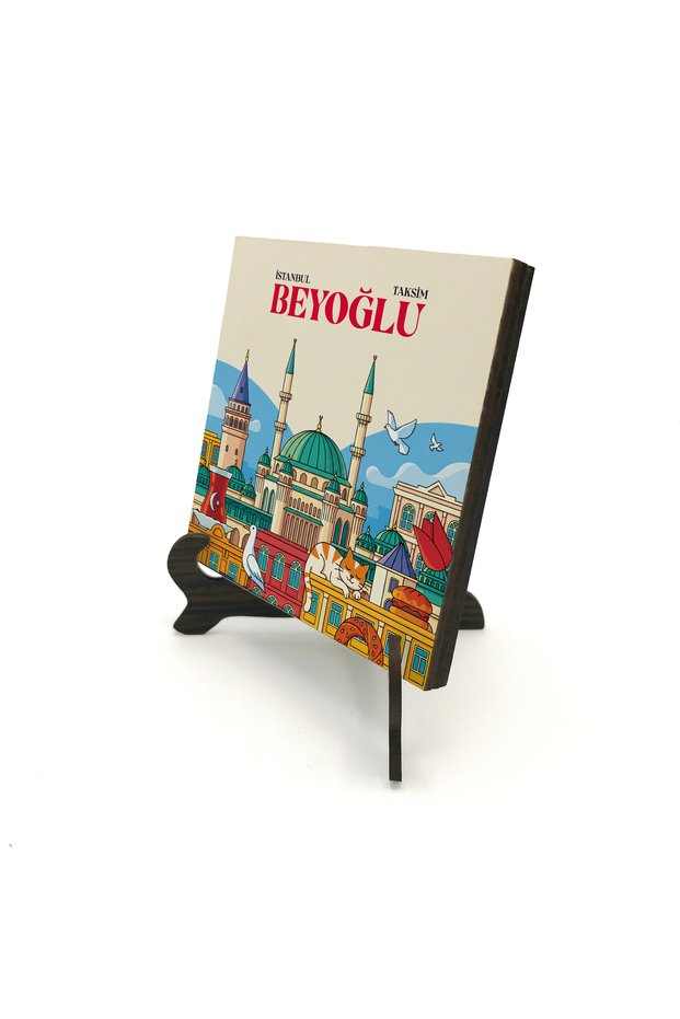 Istanbul Taksim Beyoğlu Printed Wooden Tabletop 10X10 1G-Beyoğlu1