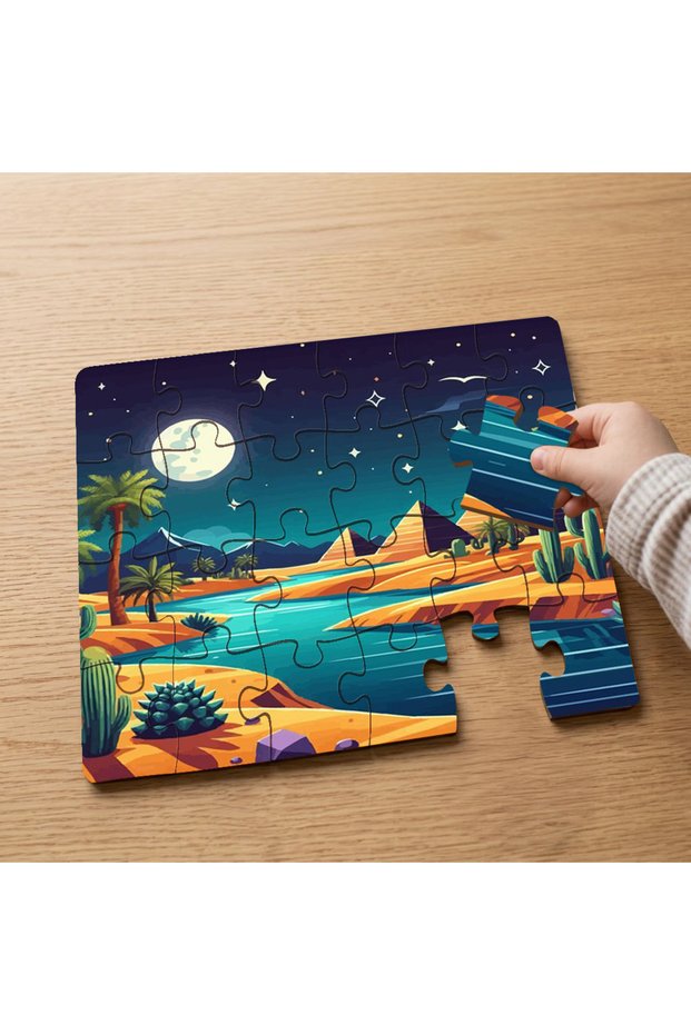Pyramid Night View Design 24 Piece Wooden Children's Puzzle Mpk0896