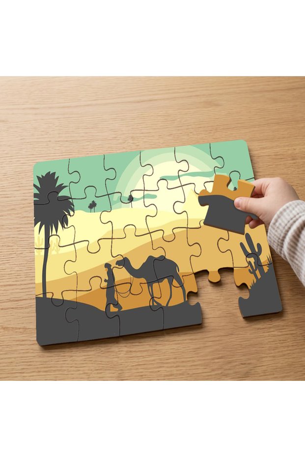 Develer - Desert - Egypt Designed 24 Piece Wooden Children's Puzzle Mpk0428