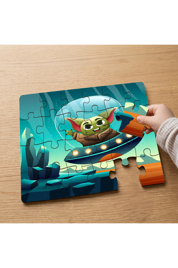 24 Piece Wooden Children's Puzzle with Astronaut Monster Design Mpk0099