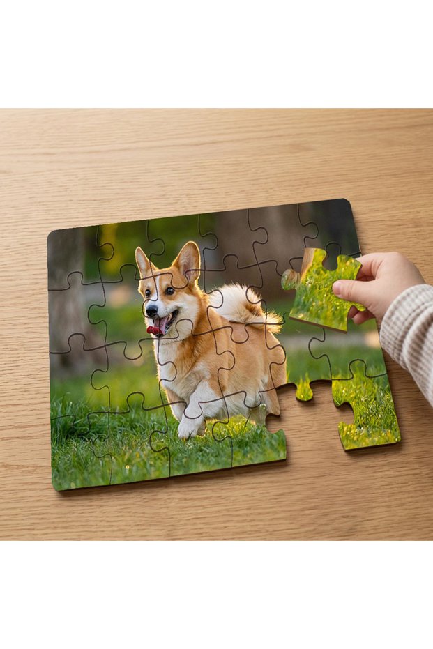 24 Piece Wooden Children's Puzzle with Running Cute Dog Design Mpk0587