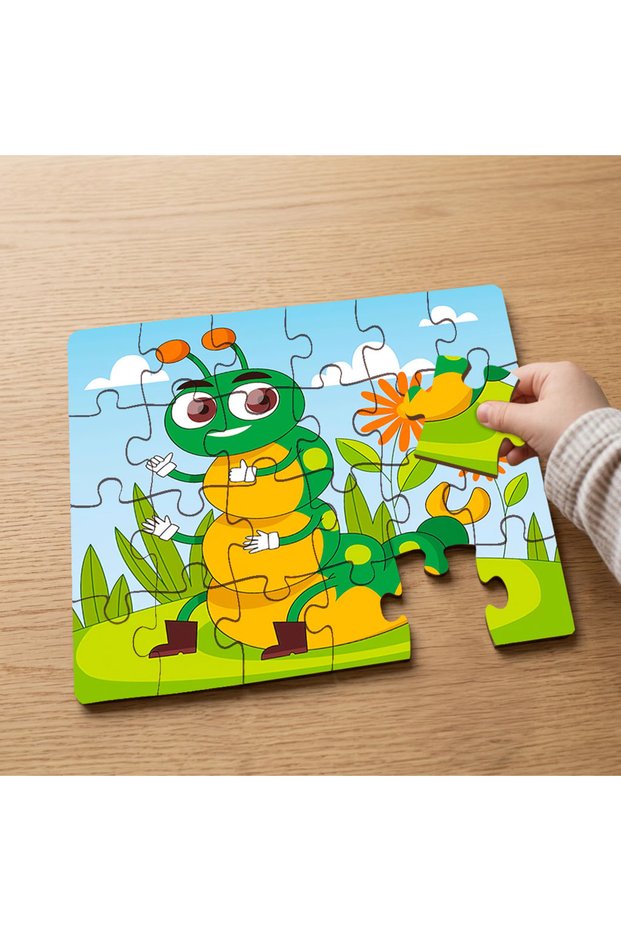 24 Piece Wooden Children's Puzzle with Cute Caterpillar Design Mpk0646