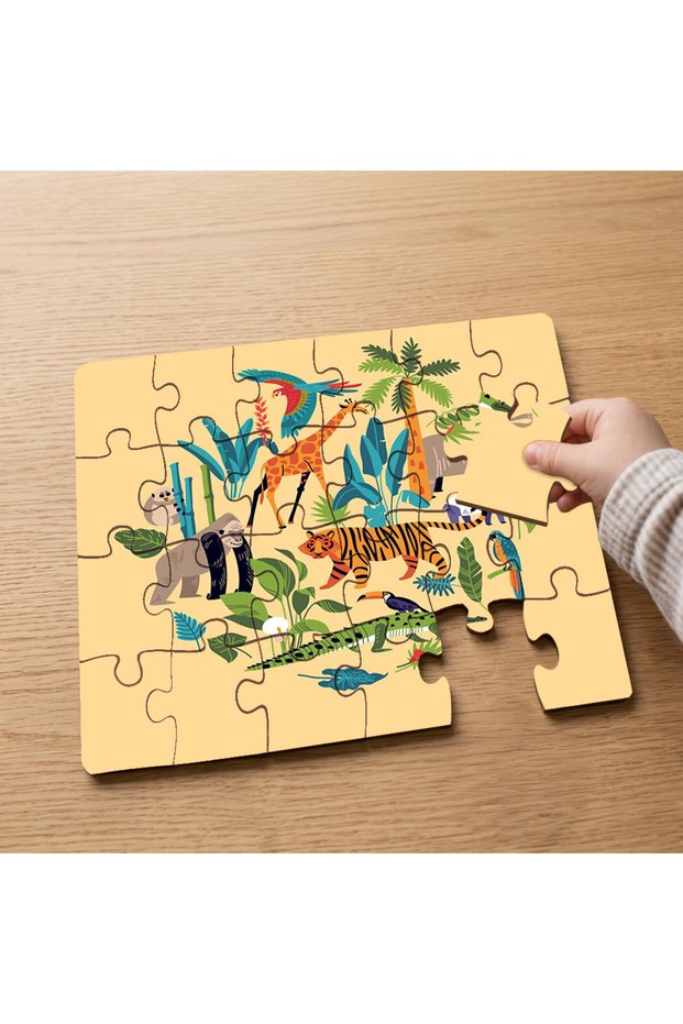 Safari Wild Animals Design 24 Piece Wooden Children's Puzzle Mpk0791