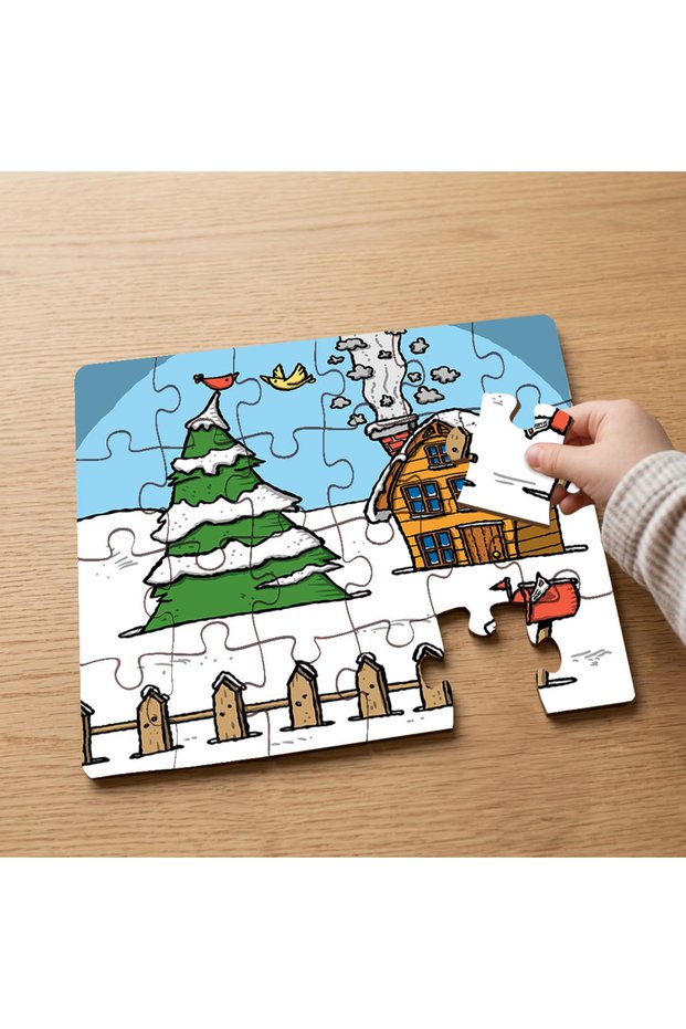 New Year's House Designed 24 Piece Wooden Children's Puzzle Mpk0766