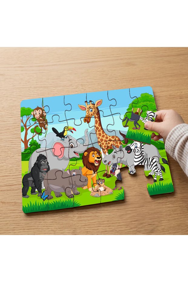 24 Piece Wooden Children's Puzzle with Animal Friends Design Mpk0204