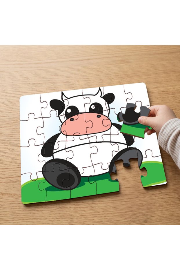 24 Piece Wooden Children's Puzzle with Happy Cow Design Mpk0558