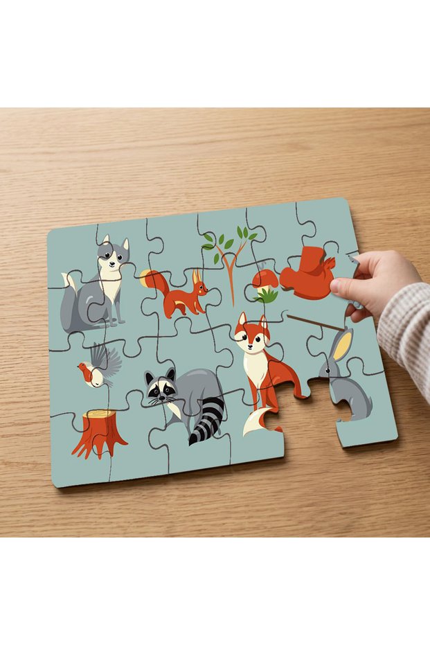 24 Piece Wooden Children's Puzzle with Cute Forest Animals Design Mpk1052