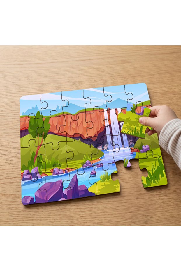 Waterfall - 24 Piece Wooden Children's Puzzle with Natural Scenery Design Mpk1215
