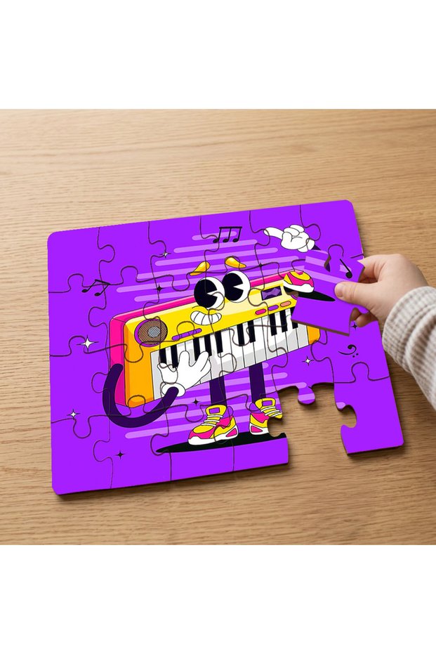 24 Piece Wooden Children's Puzzle with Cute Crazy Piano Design Mpk0711