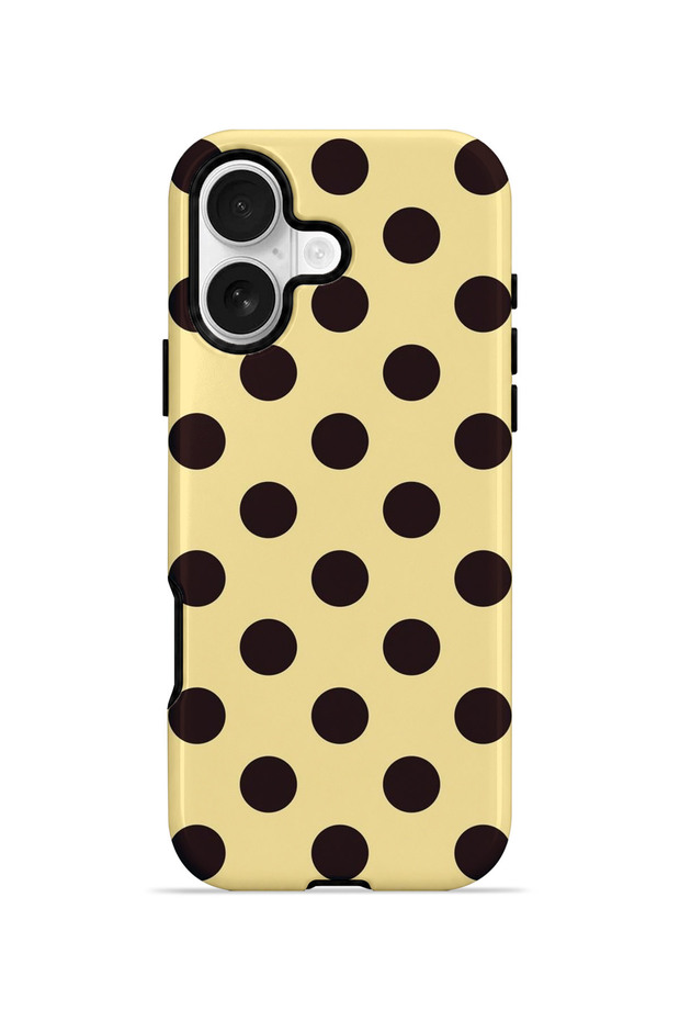 iPhone 16 Vorian Double Layer Cream Brown Polka Dot Case