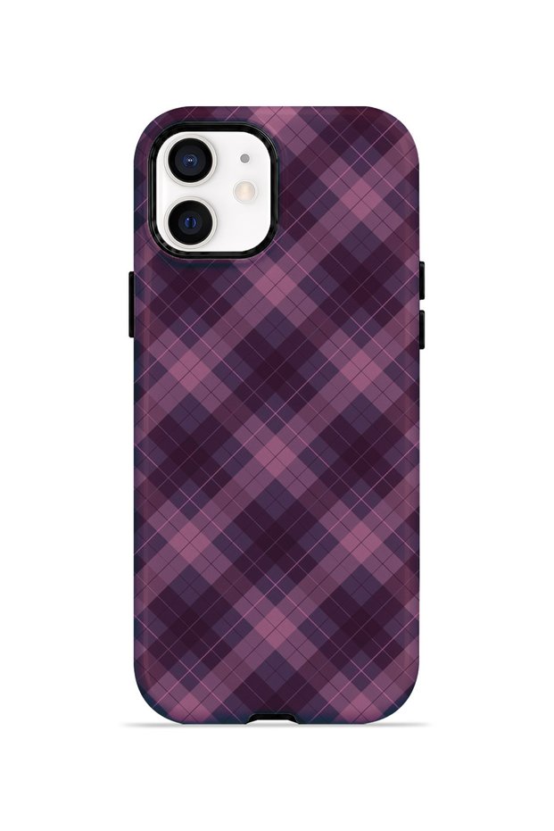 iPhone 12 Vorian Magsafe Double Layer Lilac Smoke Plaid Case