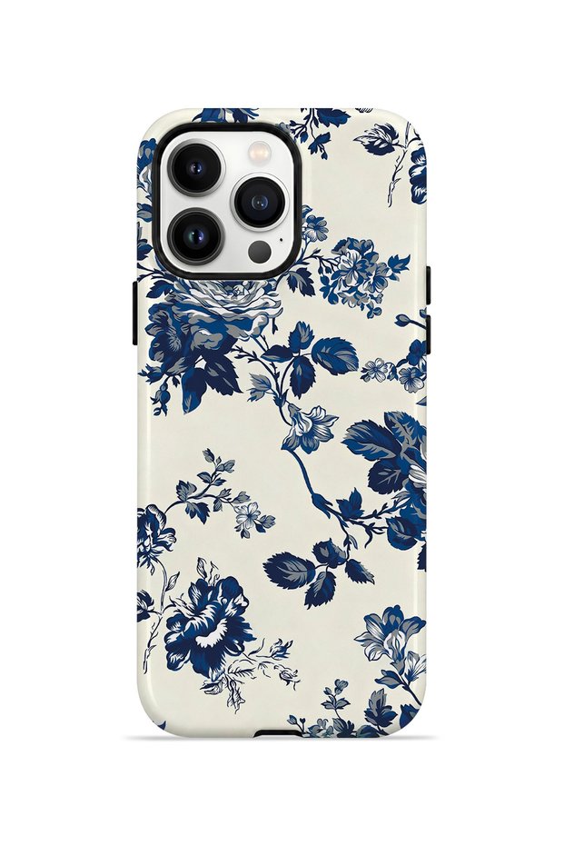 iPhone 14 Pro Vorian Magsafe Double Layer Blue Porcelain Rose Case