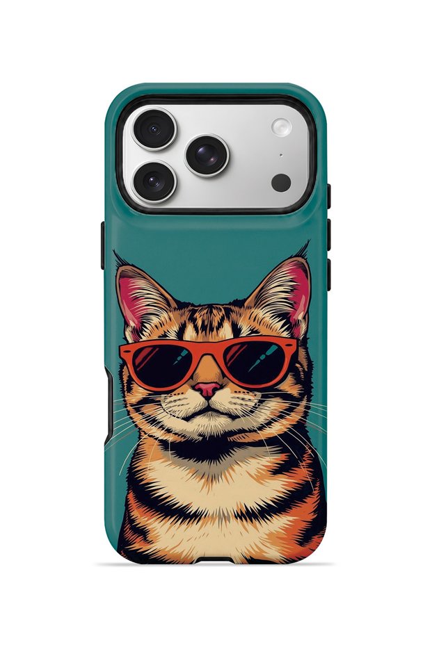 iPhone 17 Pro Max Vorian Magsafe Cool Cat Case with Double Layer Glasses