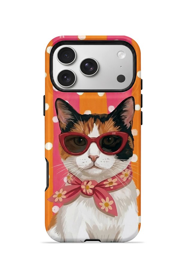 iPhone 17 Pro Max Vorian Magsafe Dual Layer Orange Retro Cat Case