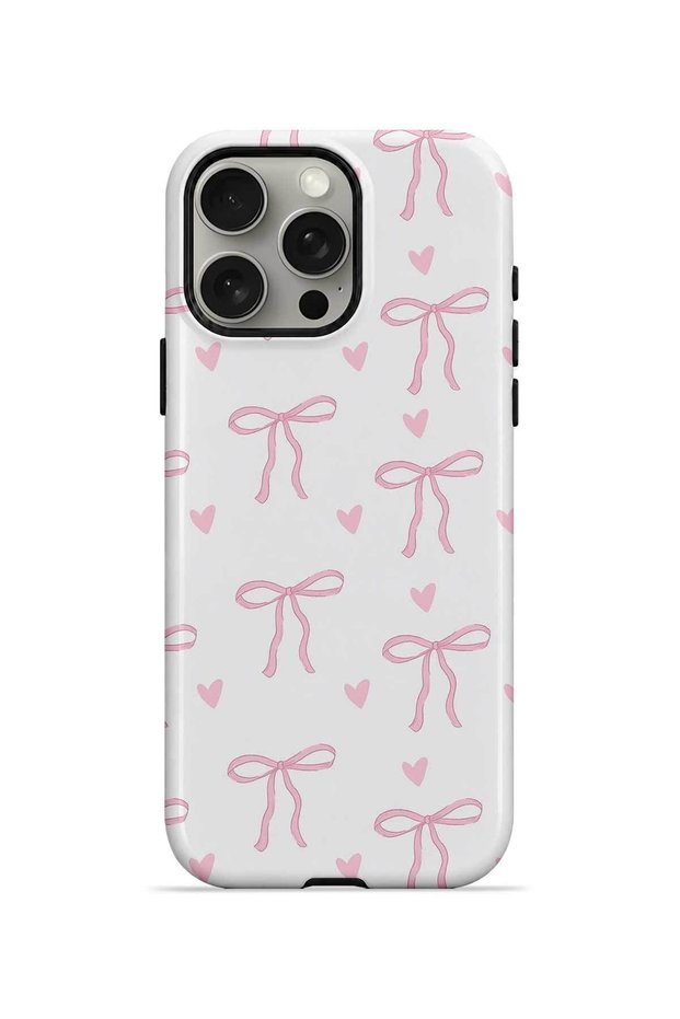 iPhone 15 Pro Max Vorian Magsafe Double Layer Soft Pink Ribbon Toss Case