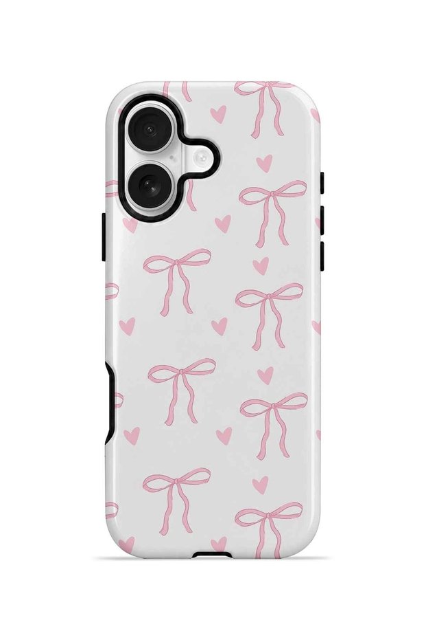 iPhone 16 Plus Vorian Magsafe Double Layer Soft Pink Ribbon Toss Case