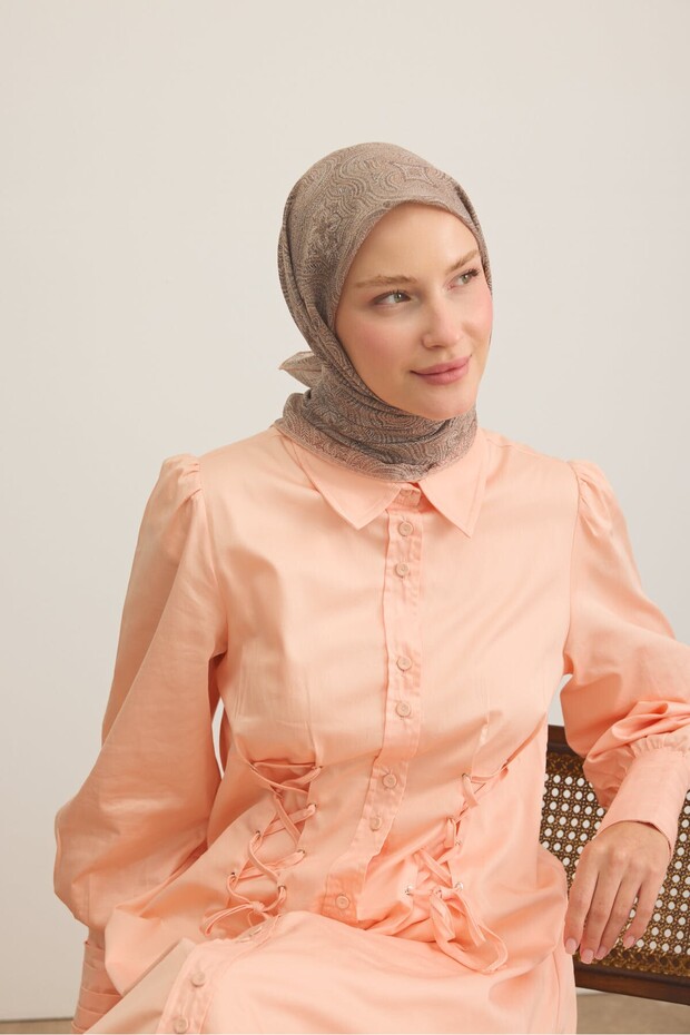 Monare Scarf Ethnic Pattern Brown